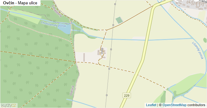 Ovčín - mapa ulice