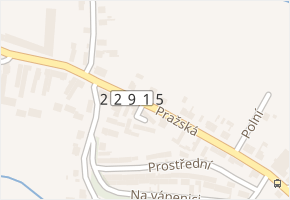 Pražská v obci Lišany - mapa ulice