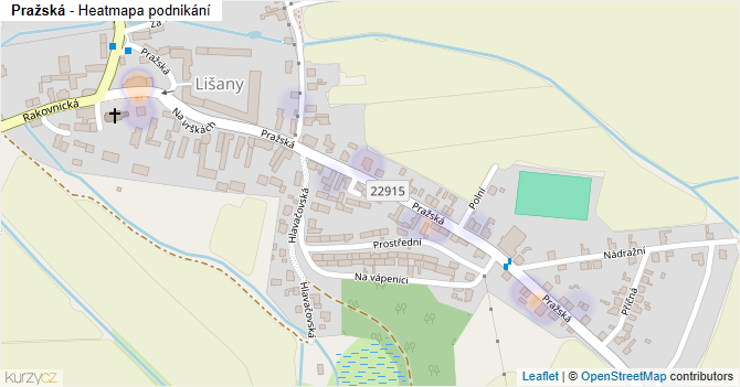 Pražská - mapa podnikání