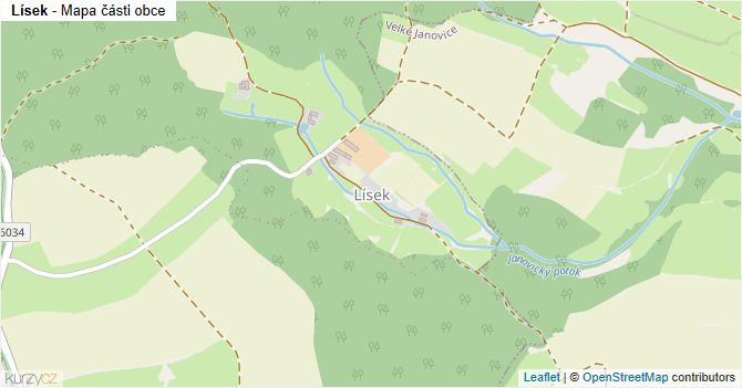 Lísek - mapa části obce