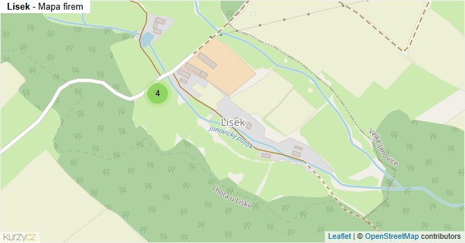 Lísek - mapa firem