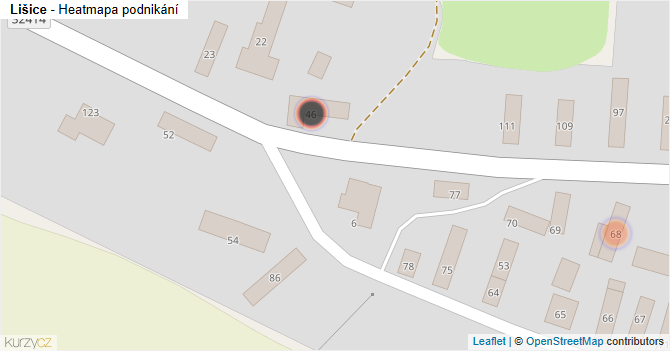 Lišice - mapa podnikání