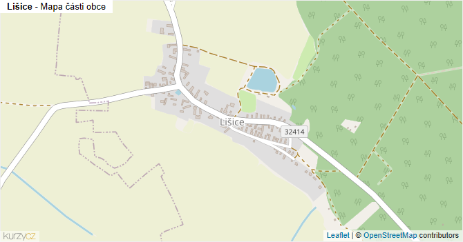 Lišice - mapa části obce