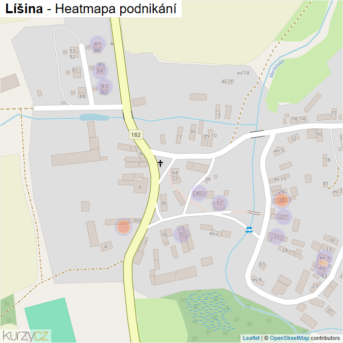 Mapa Líšina - Firmy v části obce.
