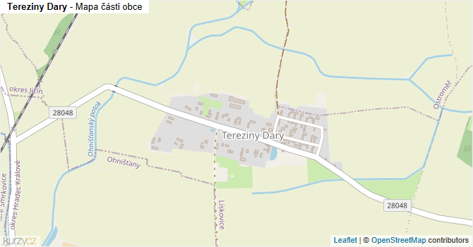 Tereziny Dary - mapa části obce
