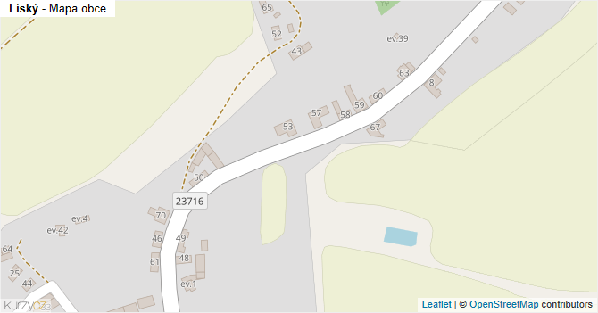 Líský - mapa obce