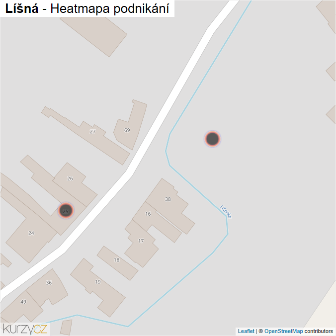 Mapa Líšná - Firmy v obci.