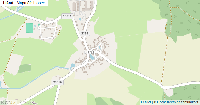 Líšná - mapa části obce