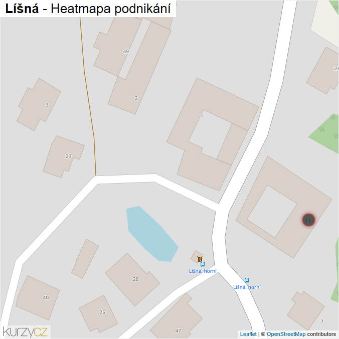 Mapa Líšná - Firmy v obci.