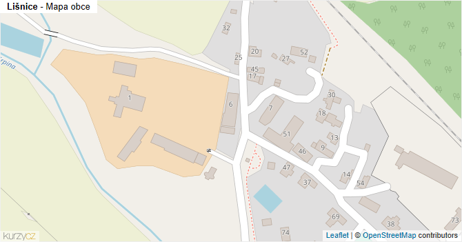 Lišnice - mapa obce