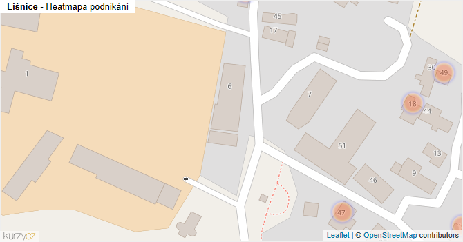 Lišnice - mapa podnikání