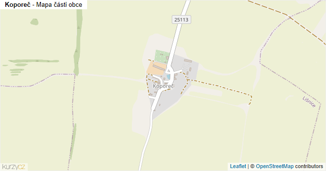 Koporeč - mapa části obce