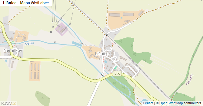 Lišnice - mapa části obce