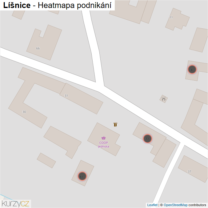 Mapa Líšnice - Firmy v obci.