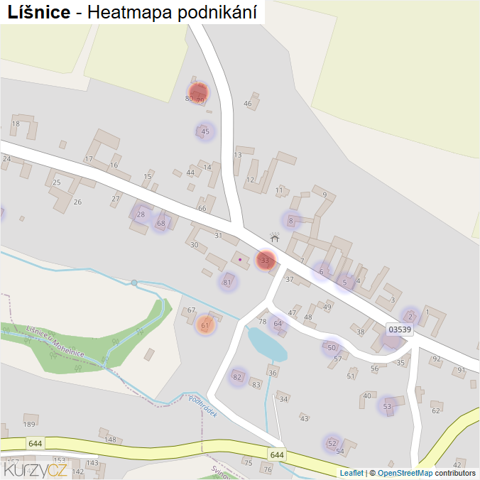Mapa Líšnice - Firmy v části obce.