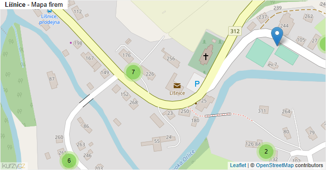 Líšnice - mapa firem