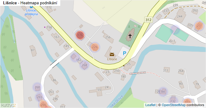 Líšnice - mapa podnikání