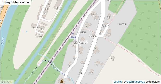 Líšný - mapa obce