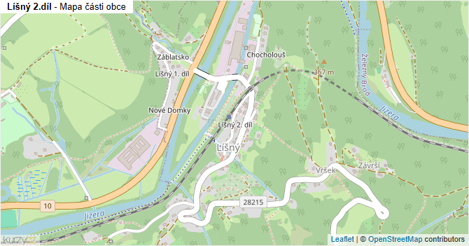 Líšný 2.díl - mapa části obce