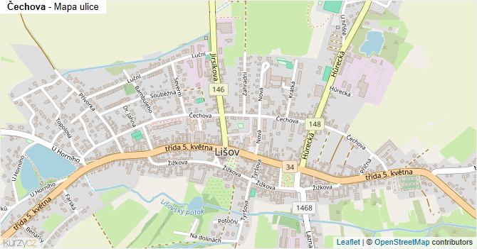 Čechova - mapa ulice