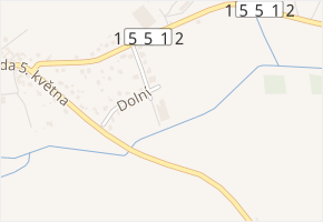 Dolní v obci Lišov - mapa ulice