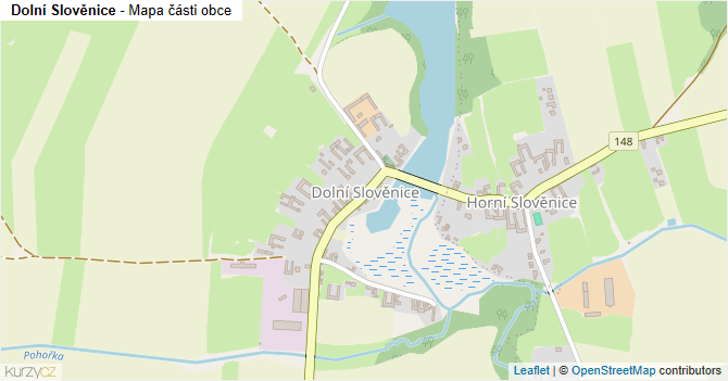 Dolní Slověnice - mapa části obce