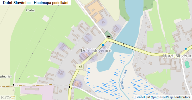Dolní Slověnice - mapa podnikání