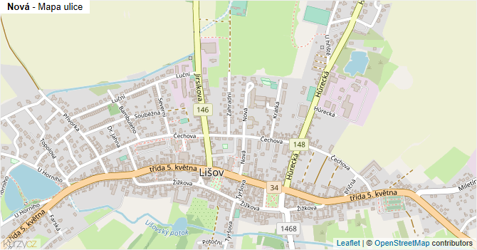 Nová - mapa ulice