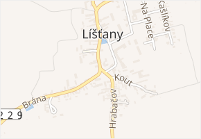 Brána v obci Líšťany - mapa ulice
