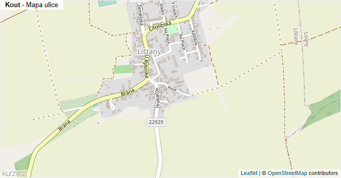 Kout - mapa ulice