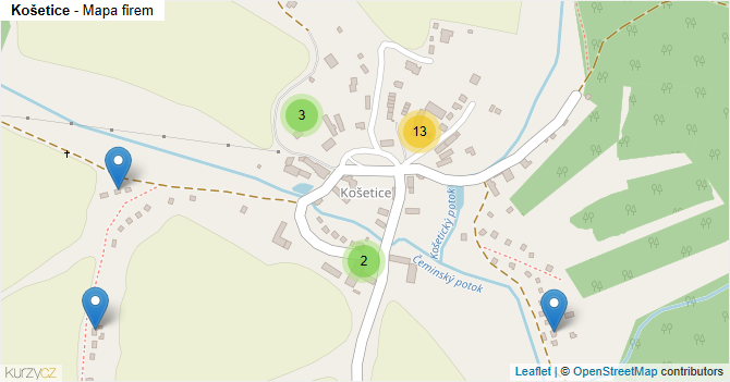 Košetice - mapa firem