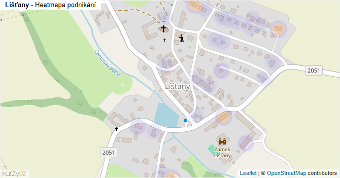 Líšťany - mapa podnikání