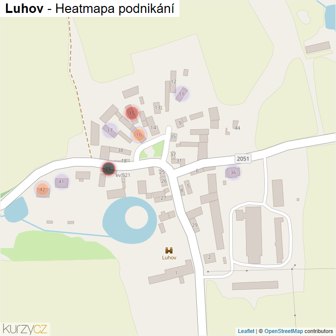 Mapa Luhov - Firmy v části obce.