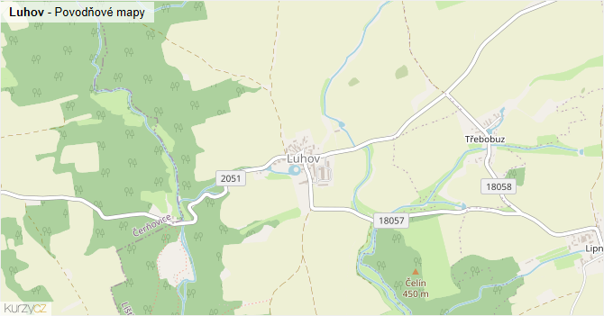 Luhov - záplavové mapy stoleté vody