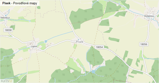 Písek - záplavové mapy stoleté vody