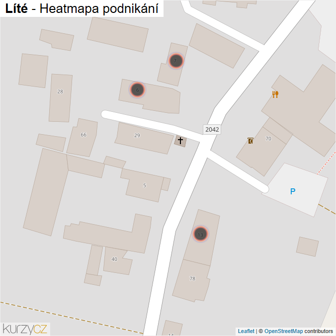 Mapa Líté - Firmy v obci.