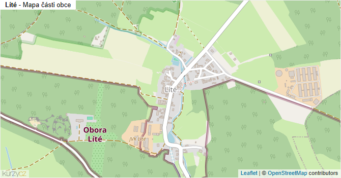 Líté - mapa části obce