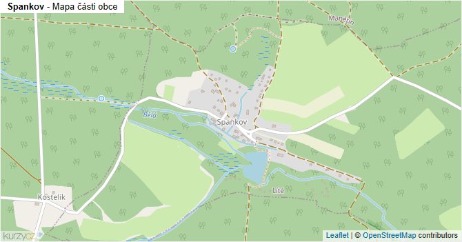 Spankov - mapa části obce