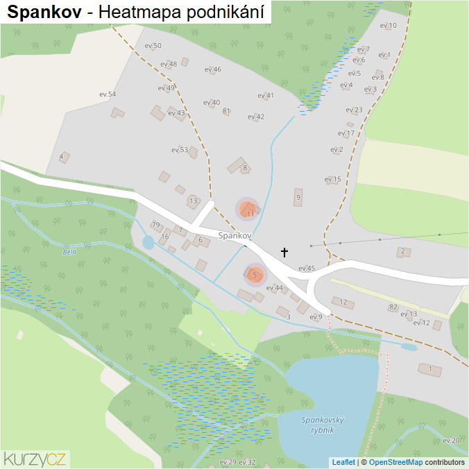 Mapa Spankov - Firmy v části obce.
