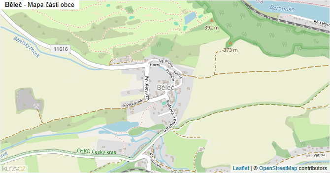 Běleč - mapa části obce