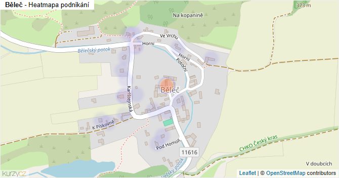 Běleč - mapa podnikání