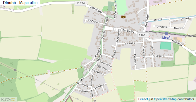Dlouhá - mapa ulice