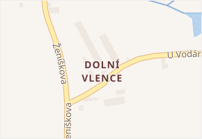 Dolní Vlence v obci Liteň - mapa části obce