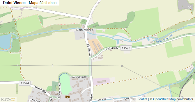 Dolní Vlence - mapa části obce