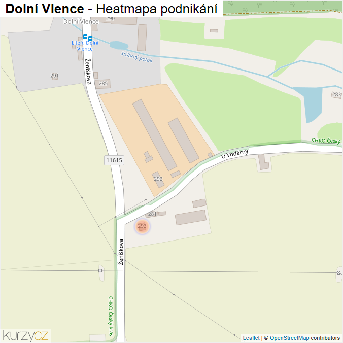 Mapa Dolní Vlence - Firmy v části obce.