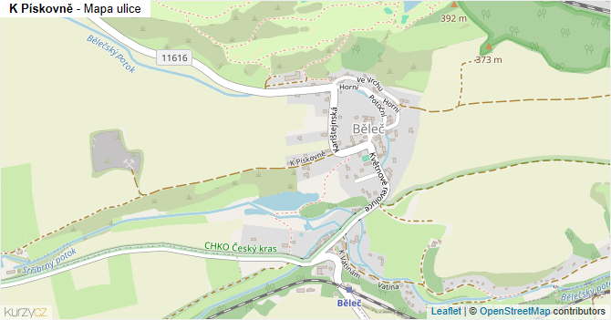 K Pískovně - mapa ulice