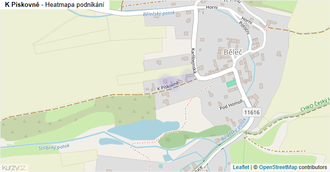 K Pískovně - mapa podnikání