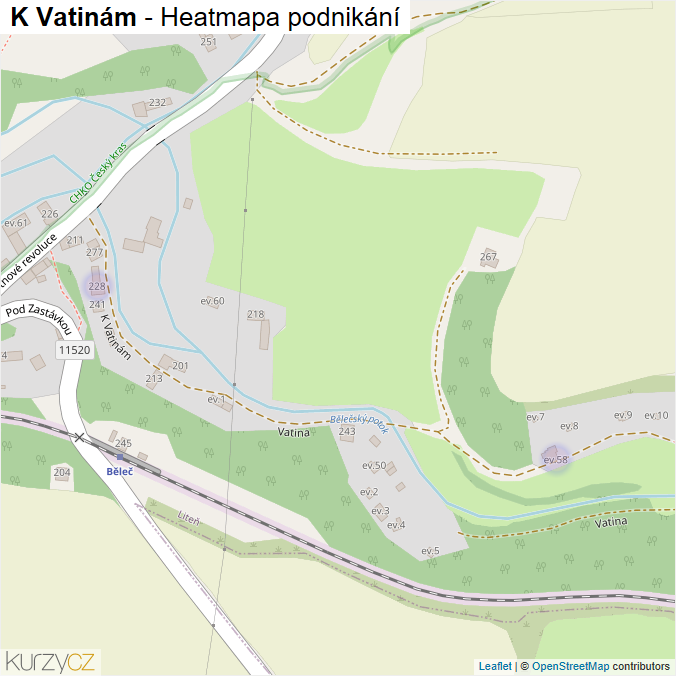 Mapa K Vatinám - Firmy v ulici.