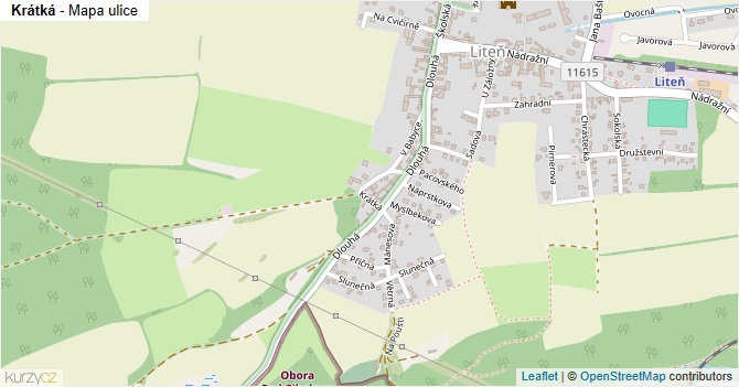 Krátká - mapa ulice