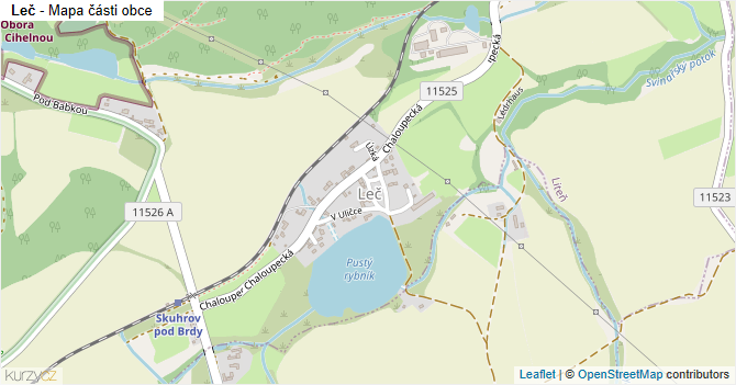 Leč - mapa části obce